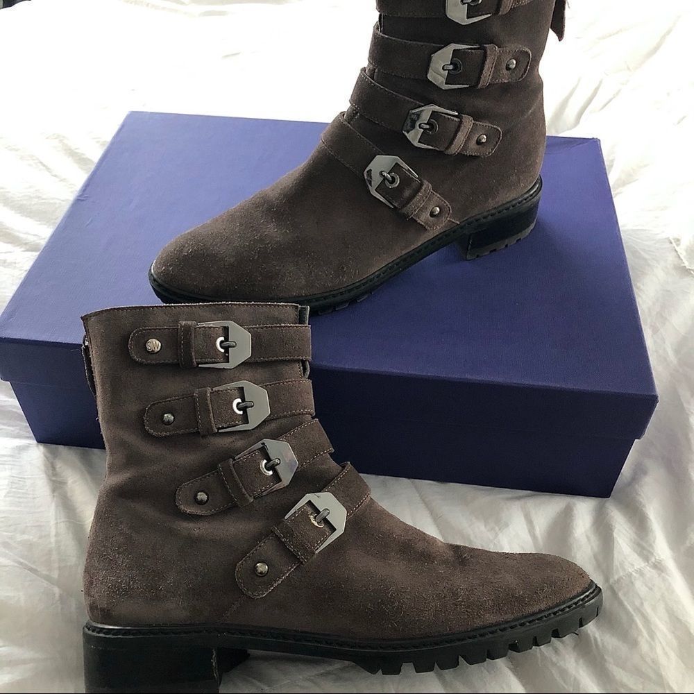 Stuart Weitzman Jitterbug Suede Boot Seal 8 - image 1